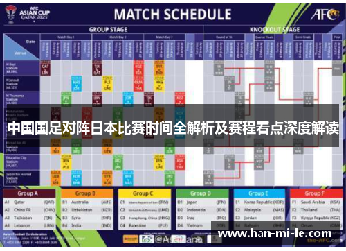 中国国足对阵日本比赛时间全解析及赛程看点深度解读